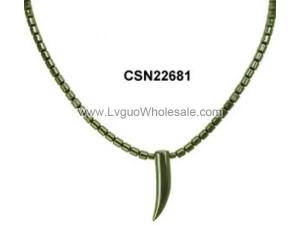 Hematite Stone Claw Pendant Beads Chain Choker Fashion Women Necklace